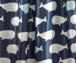 Whale Navy Room-Darkening Rod Pocket Curtain Panel Pair, (84") 11 Whale Navy Room-Darkening Rod Pocket Curtain Panel Pair, (84") -Home Store 810468246 2