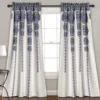 Stripe Medallion Navy Room-Darkening Rod Pocket Curtain Panel Pair, (84") -Home Store 810468269
