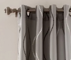 Swirl Gray Room-Darkening Grommet Curtain Panel Pair, (84") -Home Store 810468273 1