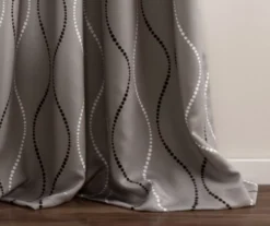 Swirl Gray Room-Darkening Grommet Curtain Panel Pair, (84") -Home Store 810468273 3