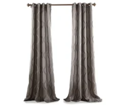 Swirl Gray Room-Darkening Grommet Curtain Panel Pair, (84") -Home Store 810468273 6