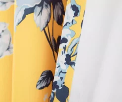 Tania Floral Yellow & Blue Room-Darkening Back Tab Curtain Panel Pair, (84") -Home Store 810468285 4