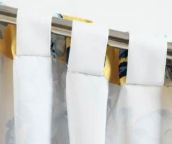 Tania Floral Yellow & Blue Room-Darkening Back Tab Curtain Panel Pair, (84") -Home Store 810468285 5