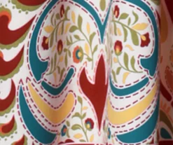 Clara Turquoise & Tangerine Paisley Room-Darkening Grommet Curtain Panel Pair, (63") -Home Store 810468306 4