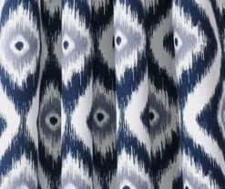 Diamond Ikat Navy Room-Darkening Grommet Curtain Panel Pair, (84") -Home Store 810468325 2