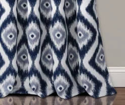 Diamond Ikat Navy Room-Darkening Grommet Curtain Panel Pair, (84") -Home Store 810468325 3