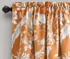 Dolores Orange Floral Room-Darkening Rod Pocket Curtain Panel Pair, (84") 11 Dolores Orange Floral Room-Darkening Rod Pocket Curtain Panel Pair, (84") -Home Store 810468331 1