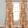 Dolores Orange Floral Room-Darkening Rod Pocket Curtain Panel Pair, (84") -Home Store 810468331