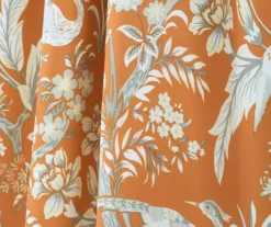 Dolores Orange Floral Room-Darkening Rod Pocket Curtain Panel Pair, (84") 12 Dolores Orange Floral Room-Darkening Rod Pocket Curtain Panel Pair, (84") -Home Store 810468331 2