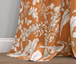 Dolores Orange Floral Room-Darkening Rod Pocket Curtain Panel Pair, (84") 13 Dolores Orange Floral Room-Darkening Rod Pocket Curtain Panel Pair, (84") -Home Store 810468331 3