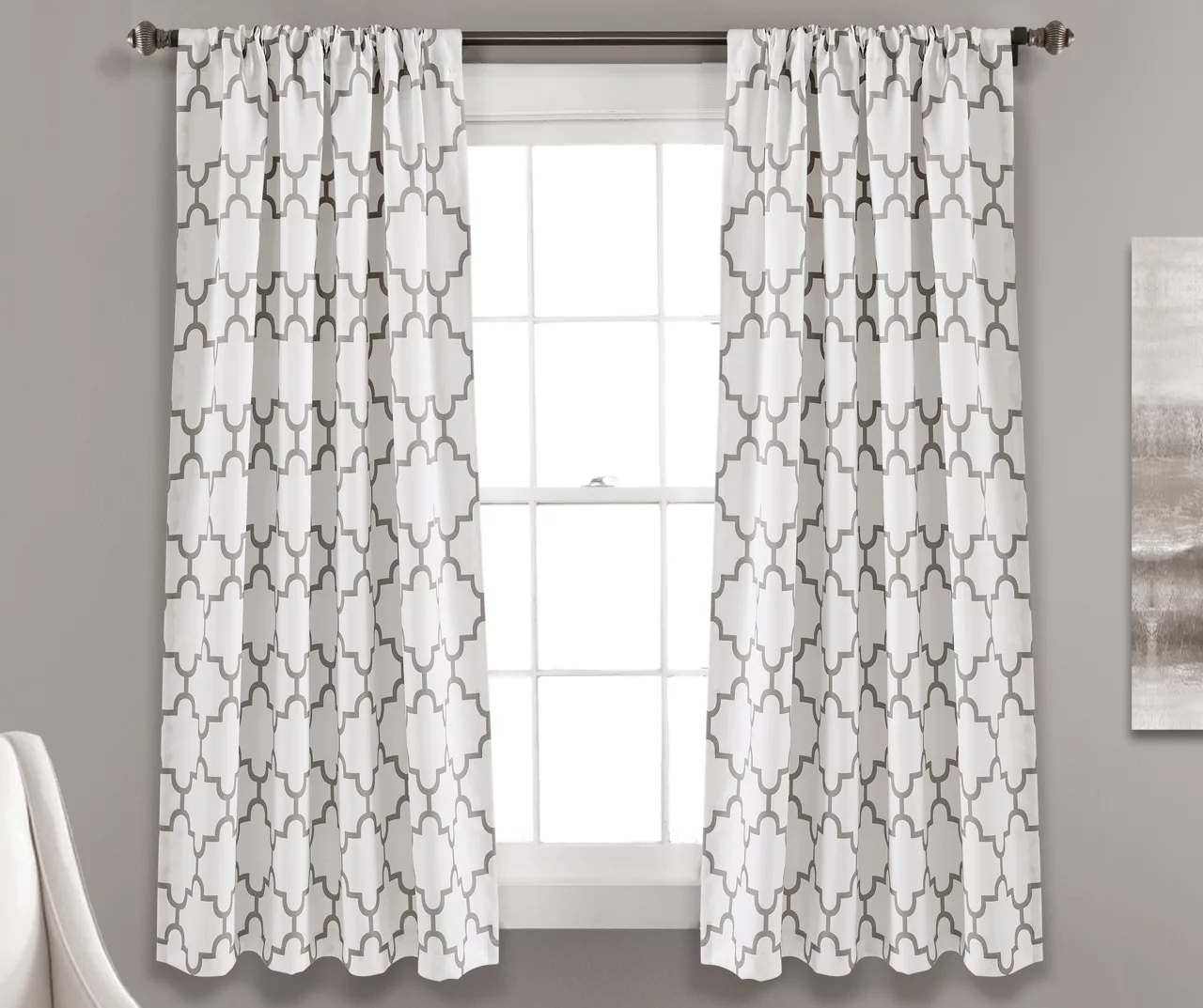 Bellagio Trellis Room-Darkening Rod Pocket Curtain Panel Pair 3 Bellagio Trellis Room-Darkening Rod Pocket Curtain Panel Pair