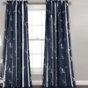 Bird On The Tree Navy Room-Darkening Rod Pocket Curtain Panel Pair, (95") -Home Store 810468360