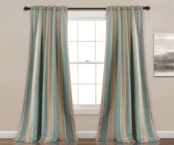 Julia Stripe Room-Darkening Back Tab Curtain Panel Pair, (84") -Home Store 810468376