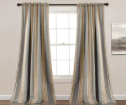 Julia Stripe Room-Darkening Back Tab Curtain Panel Pair, (84") -Home Store 810468377