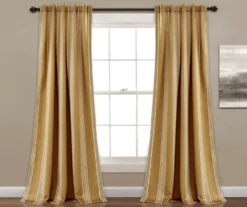 Julia Stripe Room-Darkening Back Tab Curtain Panel Pair, (84")