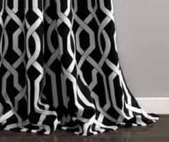 Edward Trellis Black Room-Darkening Grommet Curtain Panel Pair, (84") 12 Edward Trellis Black Room-Darkening Grommet Curtain Panel Pair, (84") -Home Store 810468411 2