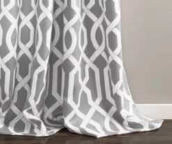 Edward Trellis Gray Room-Darkening Grommet Curtain Panel Pair, (108") -Home Store 810468413 2