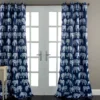 Elephant Parade Navy Room-Darkening Grommet Curtain Panel Pair, (84") 2 Elephant Parade Navy Room-Darkening Grommet Curtain Panel Pair, (84") -Home Store 810468431
