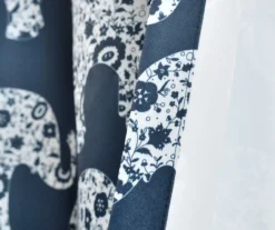 Elephant Parade Navy Room-Darkening Grommet Curtain Panel Pair, (84") -Home Store 810468431 4