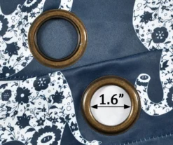 Elephant Parade Navy Room-Darkening Grommet Curtain Panel Pair, (84") -Home Store 810468431 5