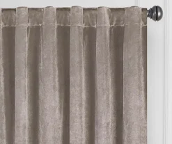 Harper Mushroom Velvet Blackout Rod Pocket Curtain Panel, (95") 12 Harper Mushroom Velvet Blackout Rod Pocket Curtain Panel, (95") -Home Store 810474941 2