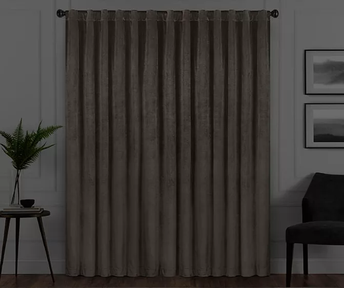 Harper Mushroom Velvet Blackout Rod Pocket Curtain Panel, (95") 8 Harper Mushroom Velvet Blackout Rod Pocket Curtain Panel, (95") - Image 6