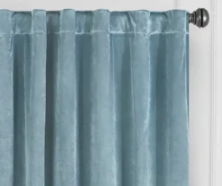Harper Blue Velvet Blackout Rod Pocket Curtain Panel, (108") 12 Harper Blue Velvet Blackout Rod Pocket Curtain Panel, (108") -Home Store 810474946 2