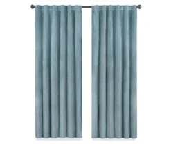 Harper Blue Velvet Blackout Rod Pocket Curtain Panel, (108") 14 Harper Blue Velvet Blackout Rod Pocket Curtain Panel, (108") -Home Store 810474946 4