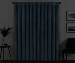 Harper Blue Velvet Blackout Rod Pocket Curtain Panel, (108") 16 Harper Blue Velvet Blackout Rod Pocket Curtain Panel, (108") -Home Store 810474946 6