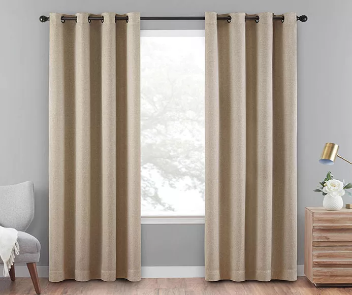 Cara Mocha Blackout Grommet Curtain Panel, (108") 3 Cara Mocha Blackout Grommet Curtain Panel, (108")