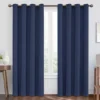 Round & Round Navy Blackout Grommet Curtain Panel, (84") -Home Store 810475232 1