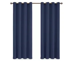 Round & Round Navy Blackout Grommet Curtain Panel, (84") -Home Store 810475232 4