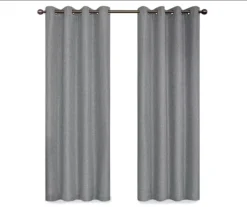 Kira Gray Blackout Grommet Curtain Panel, (95") -Home Store 810475373 4