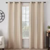 Gabriella Beige Blackout Grommet Curtain Panel, (84") -Home Store 810475374 1