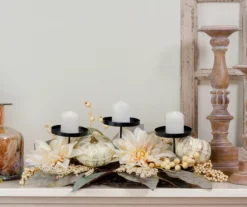 Dahlia & Pumpkin 3-Tier Candle Holder -Home Store 810484134 1