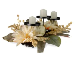Dahlia & Pumpkin 3-Tier Candle Holder -Home Store 810484134 2