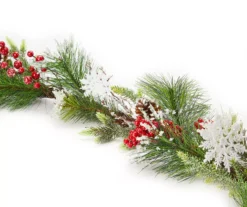 6' Snowflake, Berry & Pinecone Garland -Home Store 810485077 1