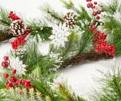 6' Snowflake, Berry & Pinecone Garland -Home Store 810485077 2