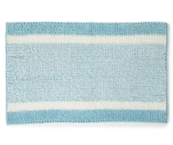 Aqua & White Stripe Chenille 2-Piece Bath Rug Set -Home Store 810489289 1