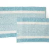 Aqua & White Stripe Chenille 2-Piece Bath Rug Set 2 Aqua & White Stripe Chenille 2-Piece Bath Rug Set -Home Store 810489289