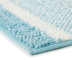 Aqua & White Stripe Chenille 2-Piece Bath Rug Set -Home Store 810489289 3
