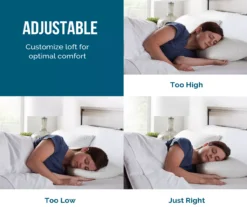 Fiber & Shredded Memory Foam Pillow With Zippered Inner Cover -Home Store 810490764 810490765 810490766 810490767 810490768 810490769 4 1