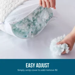 Fiber & Shredded Memory Foam Pillow With Zippered Inner Cover, 2-Pack -Home Store 810490768 3