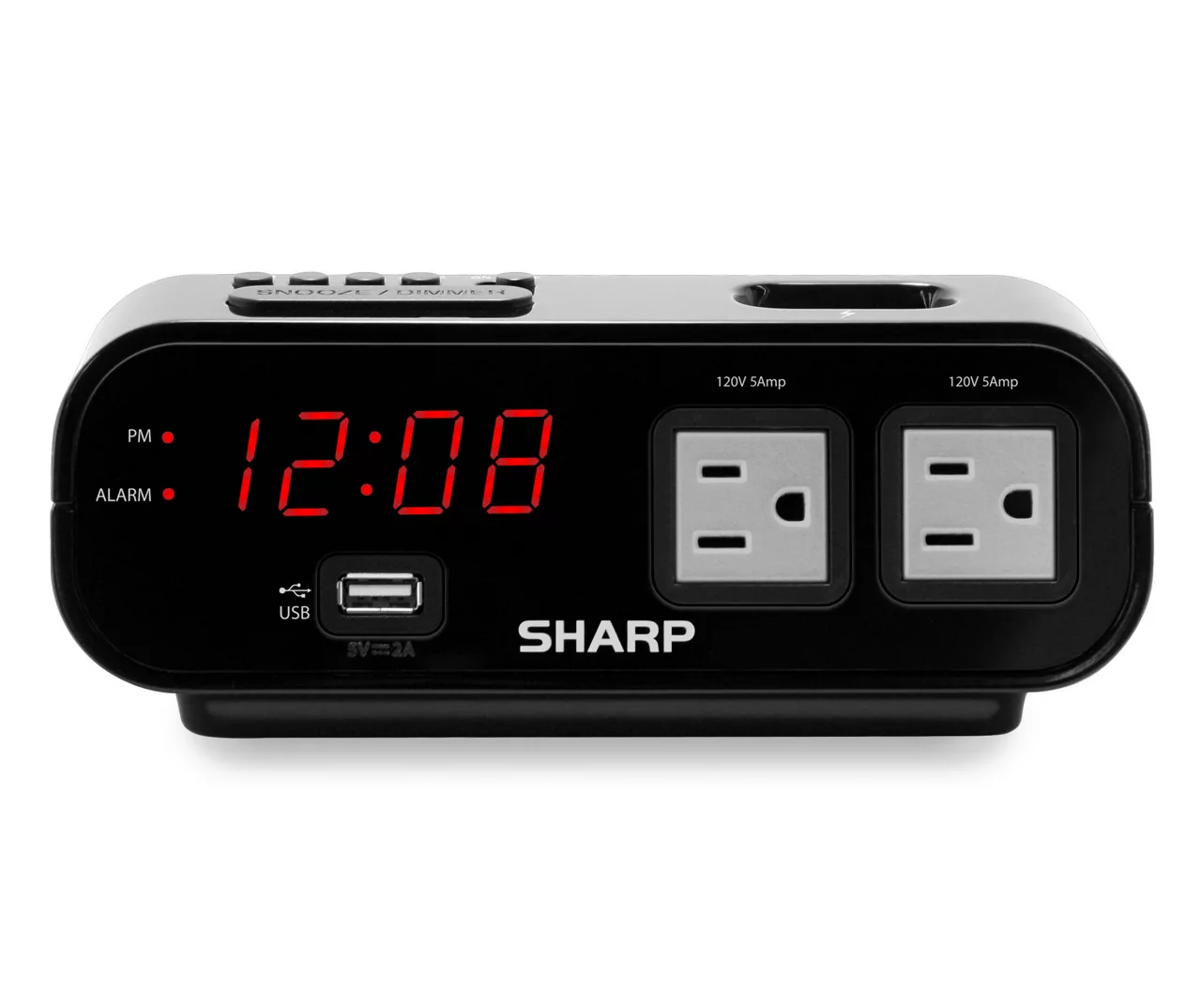Sharp Digital Dual Alarm Clock With Power Outlets & USB Port 3 Sharp Digital Dual Alarm Clock With Power Outlets & USB Port