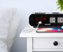 Sharp Digital Dual Alarm Clock With Power Outlets & USB Port 7 Sharp Digital Dual Alarm Clock With Power Outlets & USB Port -Home Store 810495180 3