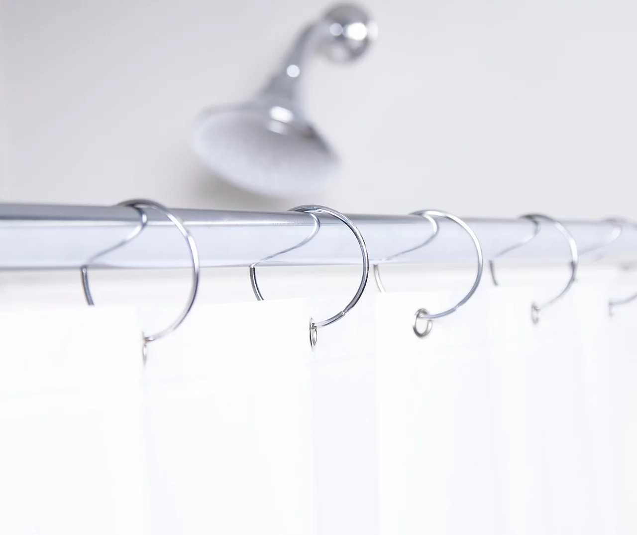 Chrome O-Ring Shower Curtain Rings, 12-Count 4 Chrome O-Ring Shower Curtain Rings, 12-Count - Image 2