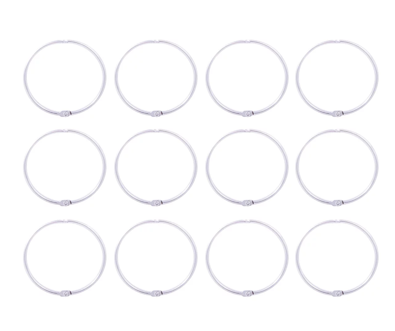 Chrome O-Ring Shower Curtain Rings, 12-Count 6 Chrome O-Ring Shower Curtain Rings, 12-Count - Image 4