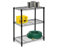 Black 3-Tier Adjustable Shelving Unit