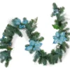Northlight 6' Peacock Feather & Poinsettia Garland -Home Store 810509067