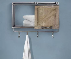 Rustic Sliding Barn Door Storage Rack -Home Store 810509316 3